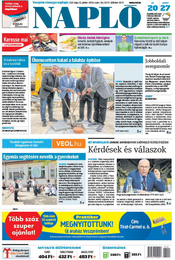 Lapszám: 2025.05.30. + MELLÉKLET