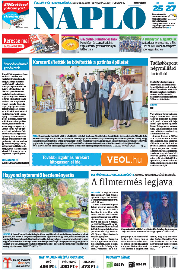 Lapszám: 2025.06.20. + MELLÉKLET