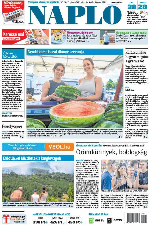 Lapszám: 2025.07.25. + MELLÉKLET