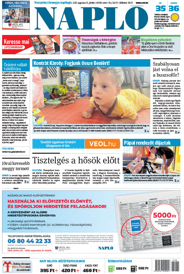 Lapszám: 2025.08.15. + MELLÉKLET
