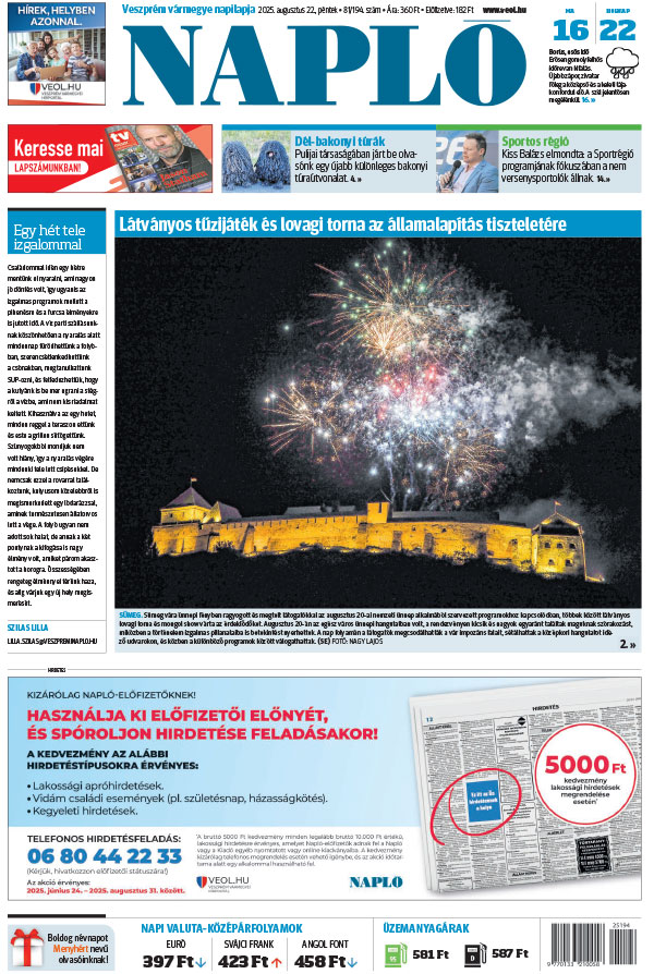 Lapszám: 2025.08.22. + MELLÉKLET