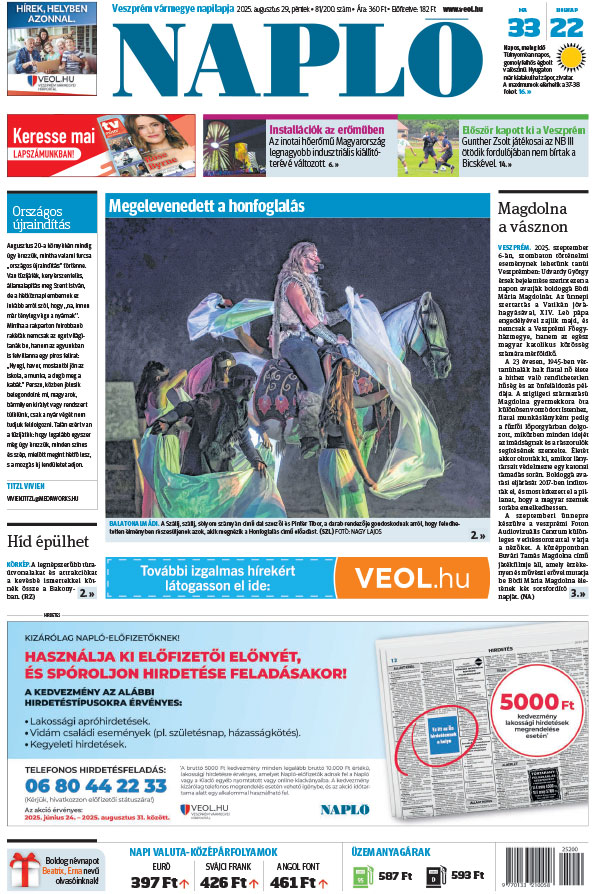 Lapszám: 2025.08.29. + MELLÉKLET