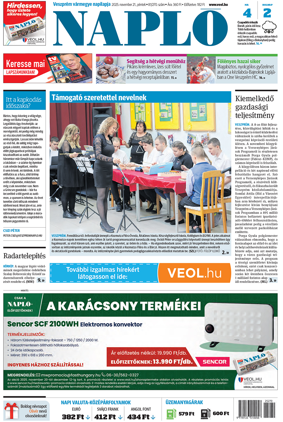 Lapszám: 2025.11.21. + MELLÉKLET