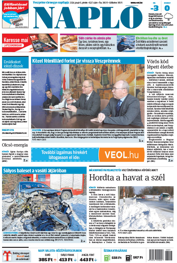 Lapszám: 2026. 01. 09. + MELLÉKLET