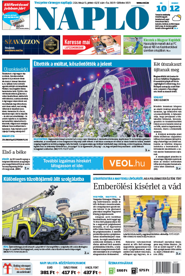 Lapszám: 2026. 02. 13. + MELLÉKLET