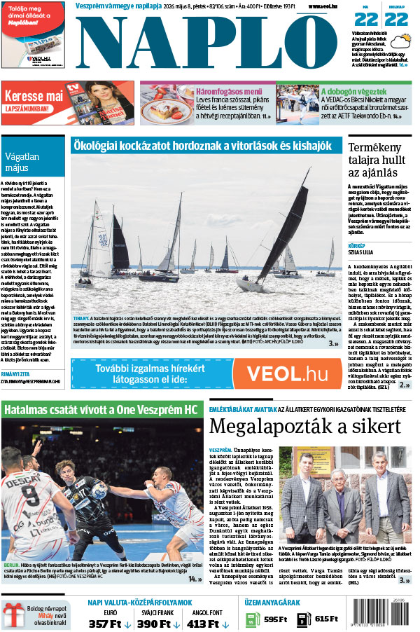 Lapszám: 2026. 05. 08. + MELLÉKLET