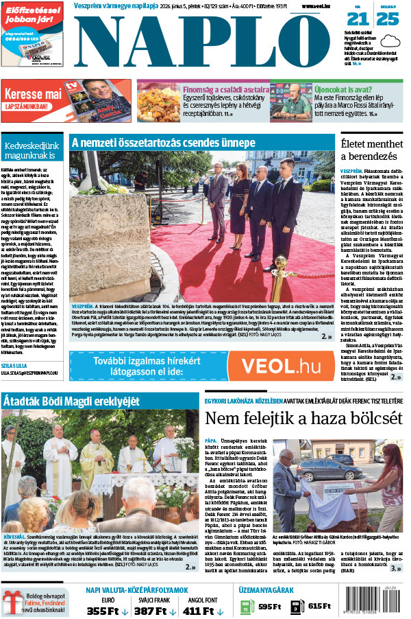 Lapszám: 2026. 06. 05. + MELLÉKLET