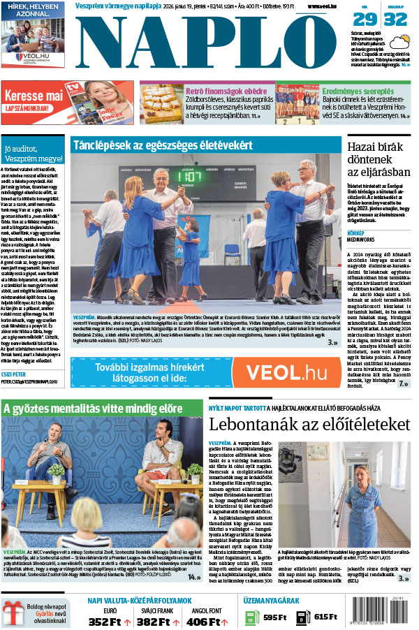 Lapszám: 2026. 06. 19. + MELLÉKLET