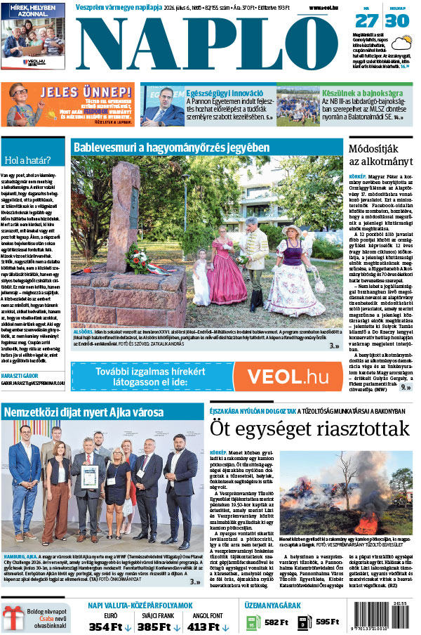 Lapszám: 2026. 07. 06.