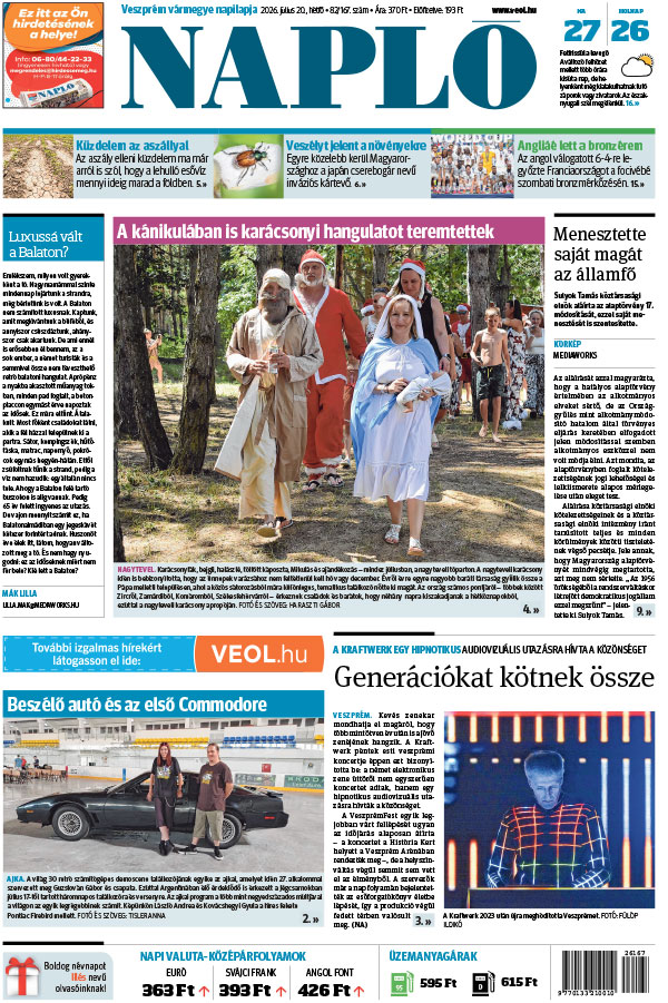 Lapszám: 2026. 07. 20.
