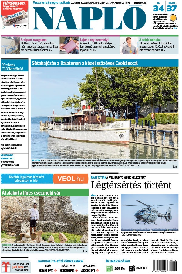 Lapszám: 2026. 07. 30.